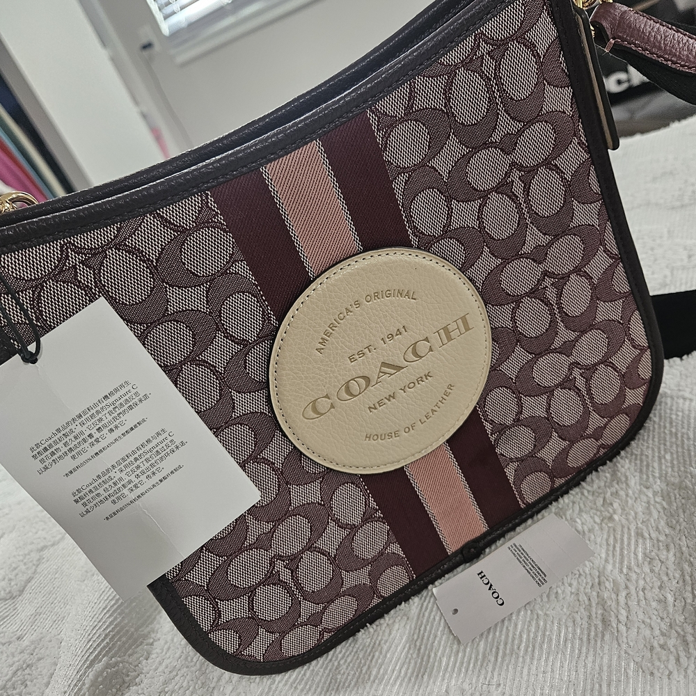 Coach Crossbody Bag in Burgundy and Pink